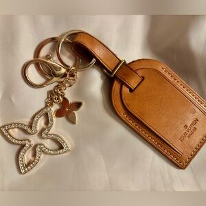 Louis Vuitton Leather Luggage Tag AND Fashion Bag Charm
